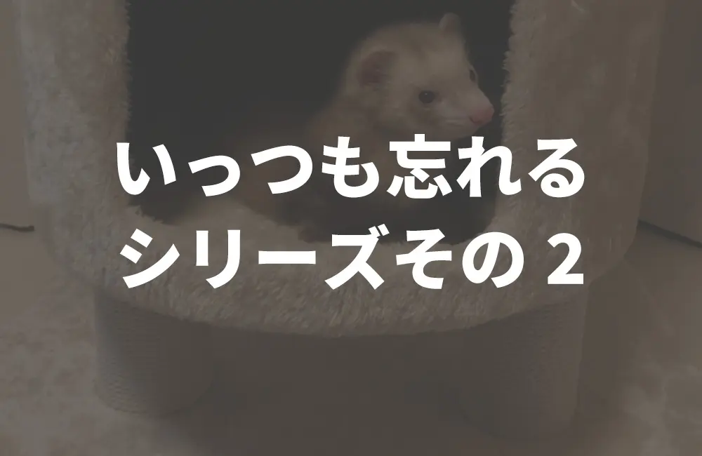 いっつも忘れるシリーズその2
